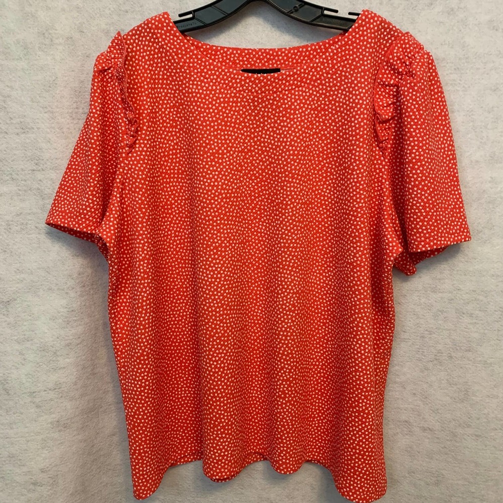 Liz Claiborne Orange Polka‎ Dot Top Women's Plus Size XXL